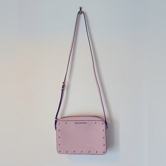 MICHAEL KORS Sandrine Studded Saffiano Leather Crossbody Bag